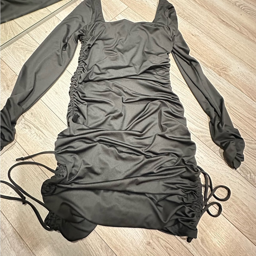 Elegant Black Ruched Dress
